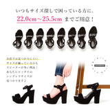 【10/23 10:59までの特別価格】12cm厚底変形ヒール美脚ベルトサンダル 【大きいサイズ】【小さいサイズ】【レディース】【通販】【スタイルアップ】