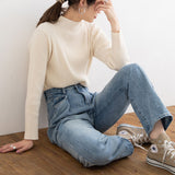 タックデニムパンツ