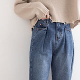 タックデニムパンツ