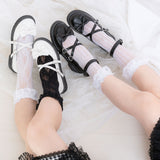 クロスベルトリボンローヒール姫パンプス