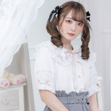 【メール便】リボンいっぱいレースロリータブラウス