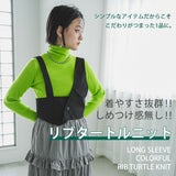 【10/23 10:59までの特別価格】ロングスリーブカラフルリブタートルニット