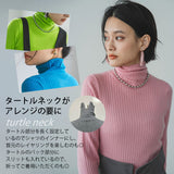 【10/23 10:59までの特別価格】ロングスリーブカラフルリブタートルニット