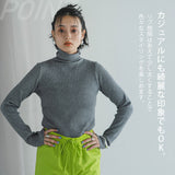 【10/23 10:59までの特別価格】ロングスリーブカラフルリブタートルニット