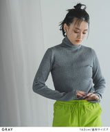 【10/23 10:59までの特別価格】ロングスリーブカラフルリブタートルニット