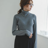【10/23 10:59までの特別価格】ロングスリーブカラフルリブタートルニット