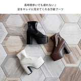 12cm厚底ストレッチショートブーツ