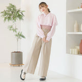 センターシームベルテッドワイドパンツ
