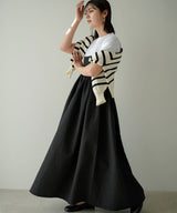 【10/23 10:59までの特別価格】パールボタンボーダーニットカーディガン