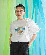 異素材フリルTシャツ【チュール】