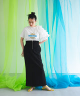 異素材フリルTシャツ【チュール】