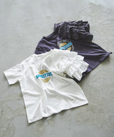 異素材フリルTシャツ【チュール】