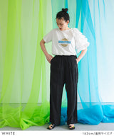 異素材フリルTシャツ【チュール】