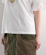 異素材フリルTシャツ【チュール】