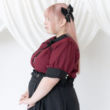 【メール便】薔薇胸元開きブラウス
