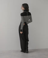 【10/23 10:59までの特別価格】ボーダーリブタートルニット