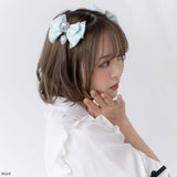 キラキラハートビジューレース2個セットリボンクリップ