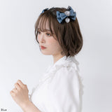 キラキラハートビジューレース2個セットリボンクリップ