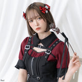キラキラハートビジューレース2個セットリボンクリップ
