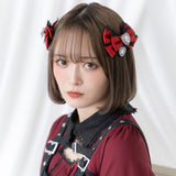 キラキラハートビジューレース2個セットリボンクリップ