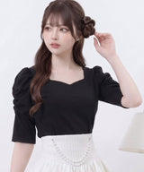 【10/23 10:59までの特別価格】【メール便】ハートネックパワショルカットソー【大きいサイズあり】