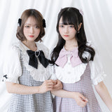 ちびベロアリボンハートパールツインヘアクリップ2個セット