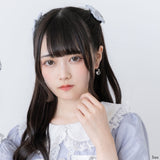 ちびベロアリボンハートパールツインヘアクリップ2個セット