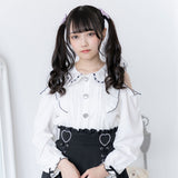ちびベロアリボンハートパールツインヘアクリップ2個セット