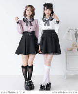 【10/23 10:59までの特別価格】レース重ねハートリボンフリルブラウス
