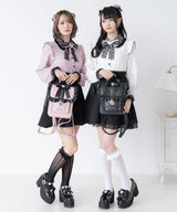 【10/23 10:59までの特別価格】レース重ねハートリボンフリルブラウス