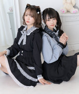 【10/23 10:59までの特別価格】レース重ねハートリボンフリルブラウス