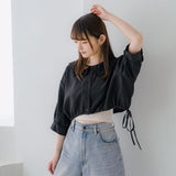 リボンドロストセーラーショートブラウス