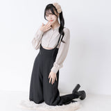 フリルサスペンダーワイドパンツ
