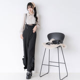 フリルサスペンダーワイドパンツ