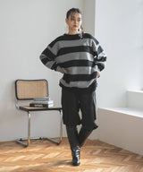 【10/23 10:59までの特別価格】太ボーダーダメージニット