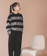 【10/23 10:59までの特別価格】太ボーダーダメージニット