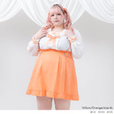 推し色サイドキラキラハートバックルサス付きスカート