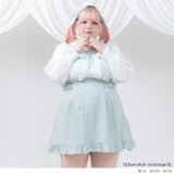 推し色サイドキラキラハートバックルサス付きスカート