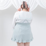 推し色サイドキラキラハートバックルサス付きスカート