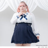 推し色サイドキラキラハートバックルサス付きスカート