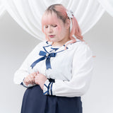 【10/23 10:59までの特別価格】推しリボンテーラードセーラー襟ブラウス