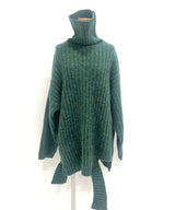 【10/23 10:59までの特別価格】カットオフデザインハイネックメランジニット