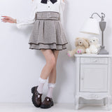 キラキラビジューバックルツイードスカート
