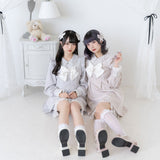 【10/23 10:59までの特別価格】レース重ねパールリボンお嬢様ワンピース