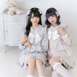 【10/23 10:59までの特別価格】レース重ねパールリボンお嬢様ワンピース