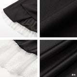 【10/23 10:59までの特別価格】レース重ねパールリボンお嬢様ワンピース