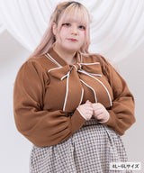 【10/23 10:59までの特別価格】シンプルボウタイニットトップス