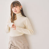 【10/23 10:59までの特別価格】スリーブボタンタートルニットトップス