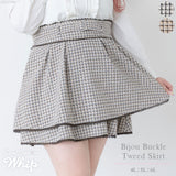 キラキラビジューバックルツイードスカート