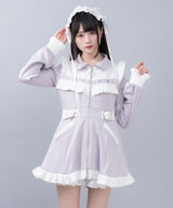フリルたっぷりメイドジャージワンピース